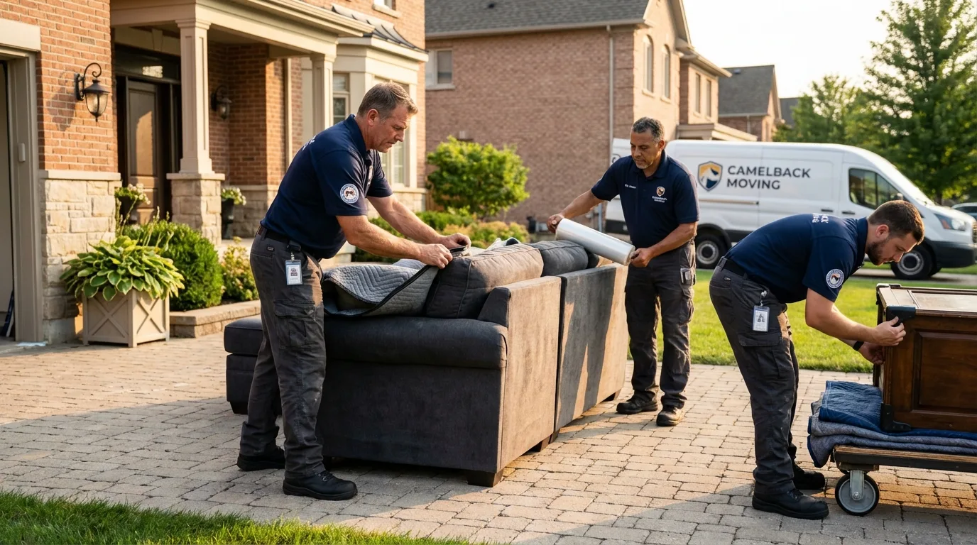Large estate moving crew wrapping furniture in Roebuck, SC